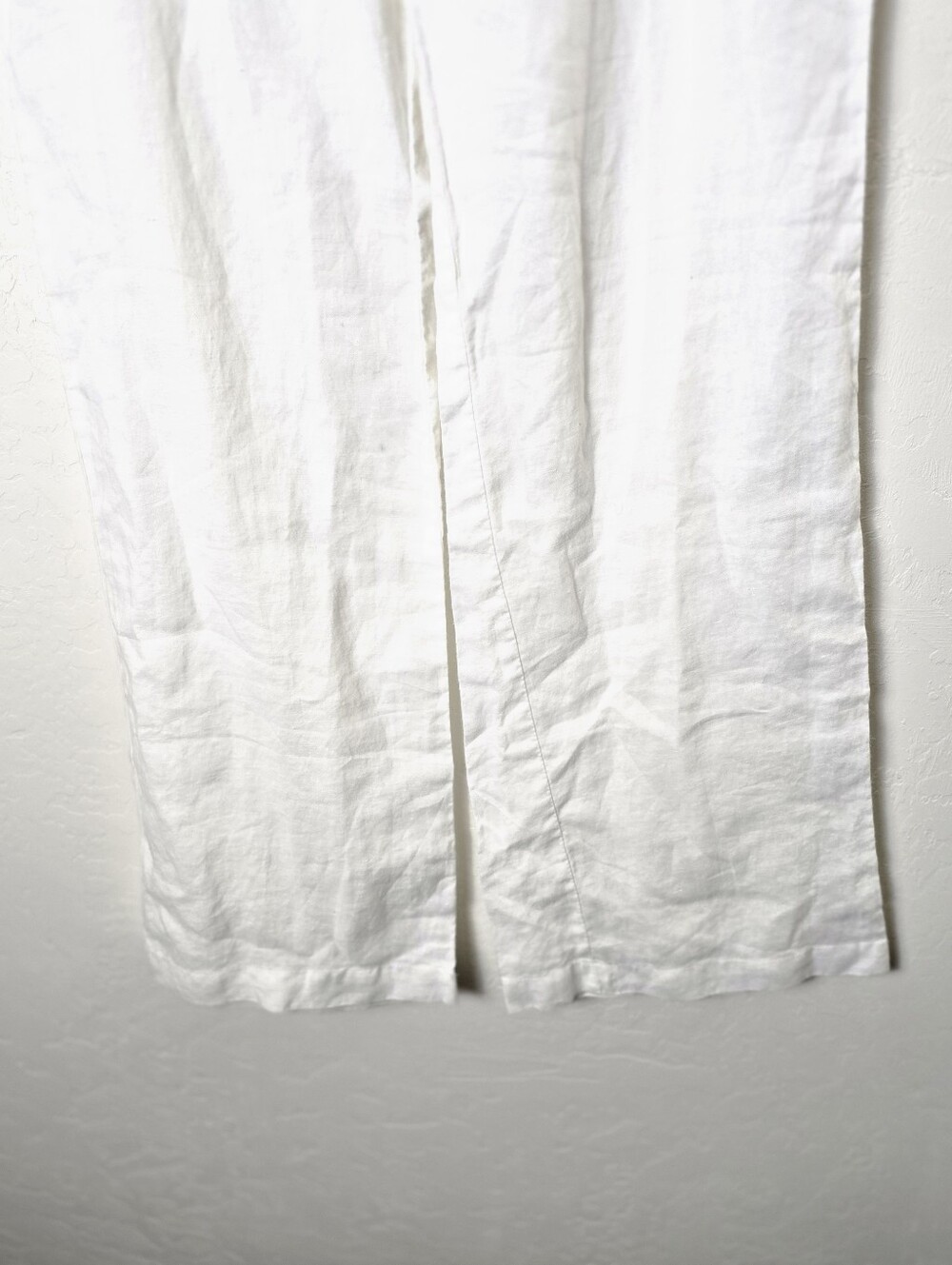 Derek Heart White Linen Blend Wide Leg Pants Relaxed Beach Drawstring Button 8 - Picture 15 of 16
